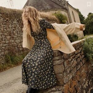 DOEN: CHARLESTON DRESS - Noir winding blossoms